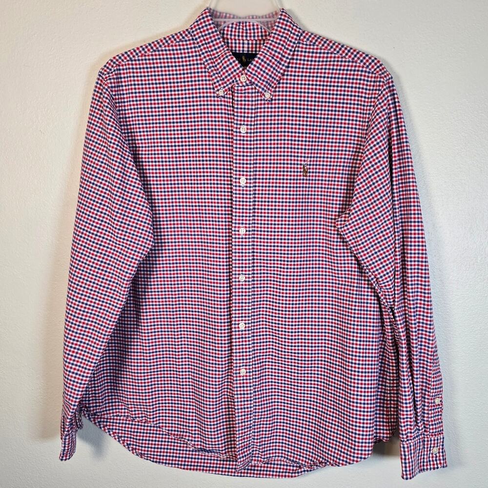 Polo Ralph Lauren Shirt Men's XL Red White Blue Check Pony Classic Preppy Career